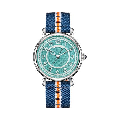 BREITVACHER Basketweave - turquoise dial front view packshot
