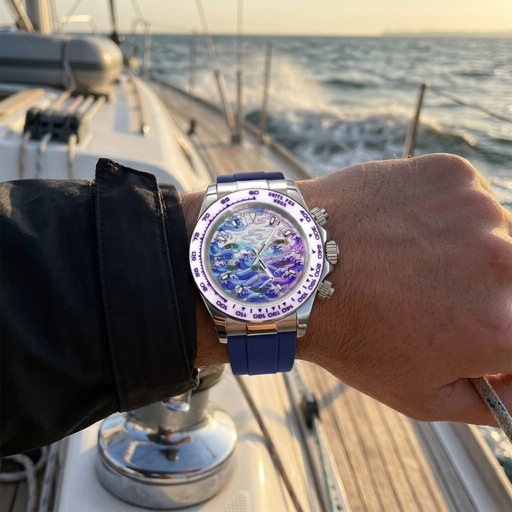 BREITVACHER Great Wave Chronograph - wrist shot lifestyle