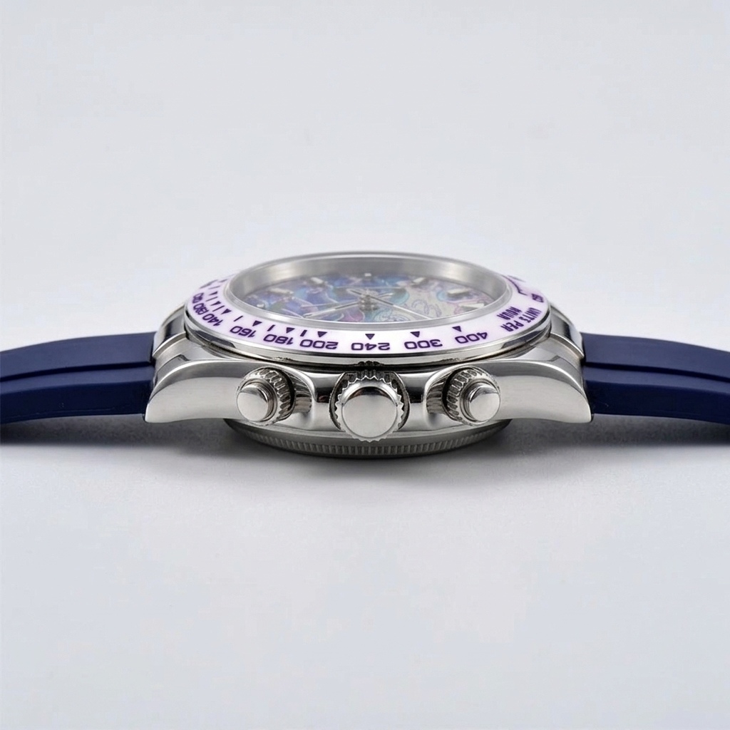 BREITVACHER Great Wave Chronograph - side profile case crown