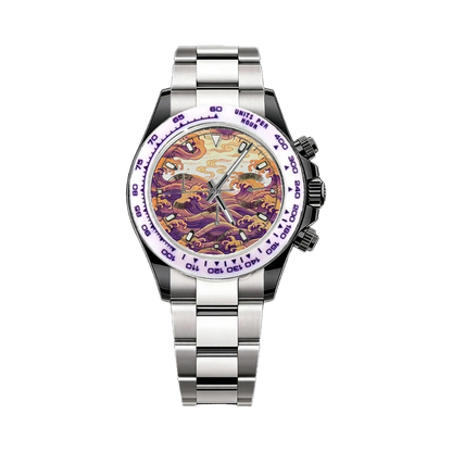 BREITVACHER Great Wave Chronograph - sunset wave front view packshot
