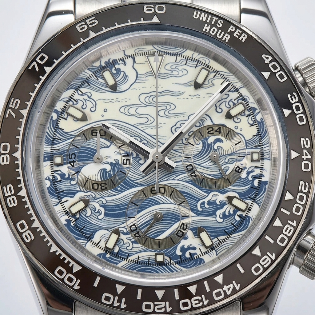 BREITVACHER Great Wave Chronograph - dial macro detail