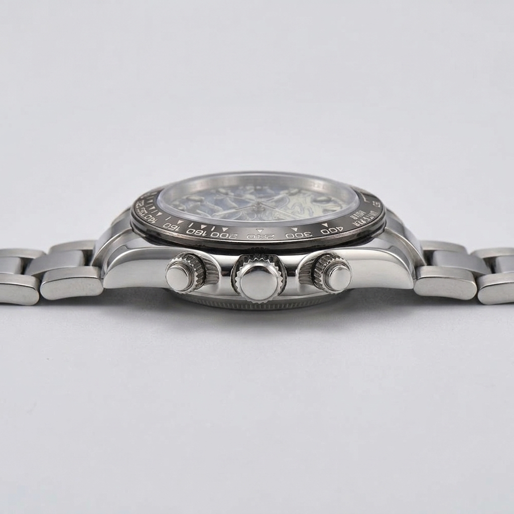 BREITVACHER Great Wave Chronograph - side profile case crown