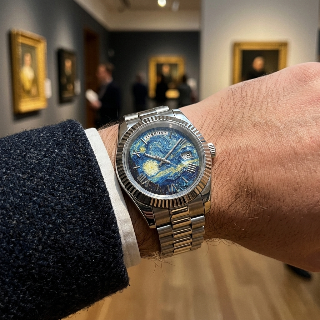 BREITVACHER Van Gogh Day-Date - wrist shot lifestyle