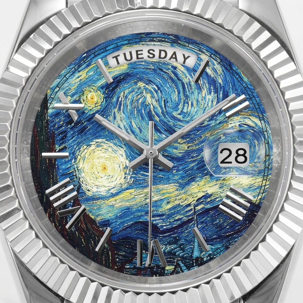 BREITVACHER Van Gogh Day-Date - dial macro detail