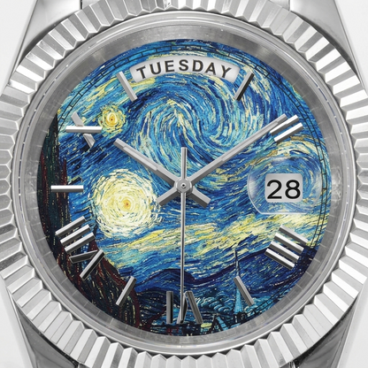 BREITVACHER Van Gogh Day-Date - dial macro detail