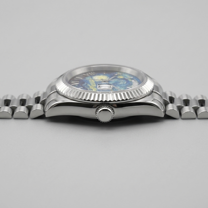 BREITVACHER Van Gogh Day-Date - side profile case crown