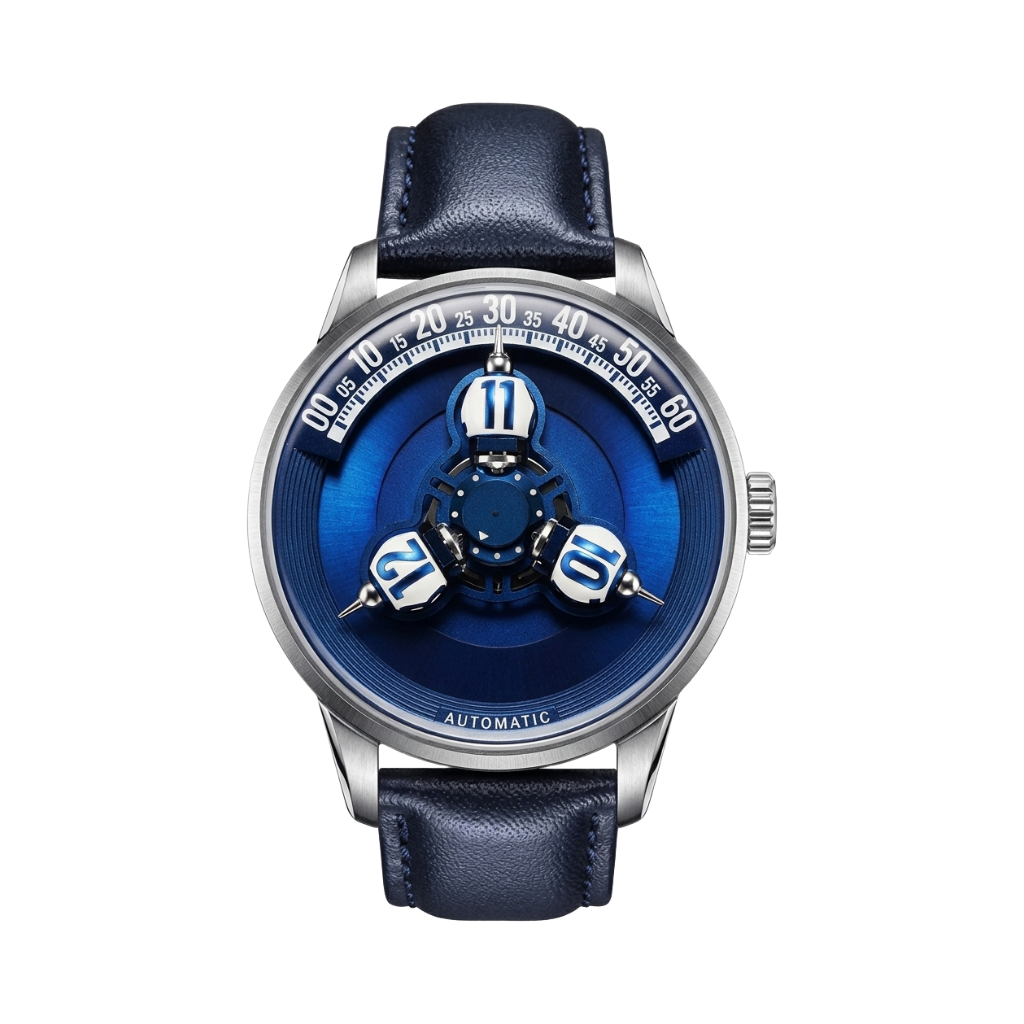 BREITVACHER Vortichron Colored Leather - Wandering Hour Watch with Miyota 8215 Movement