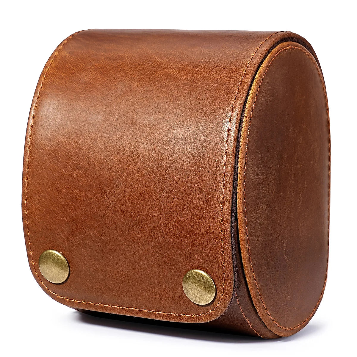 brown leather watch box
