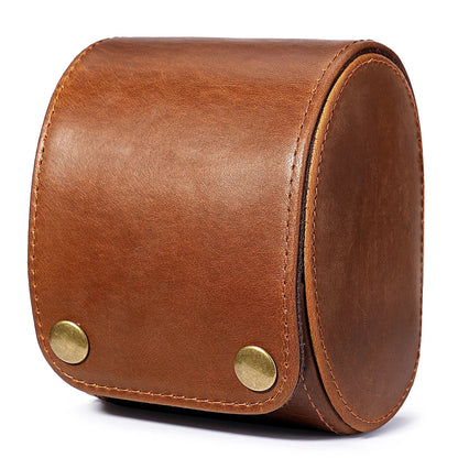 brown leather watch box