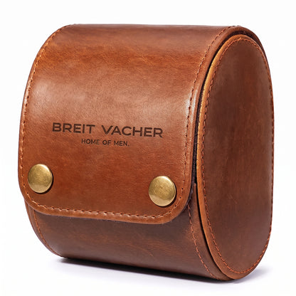brown leather watch box