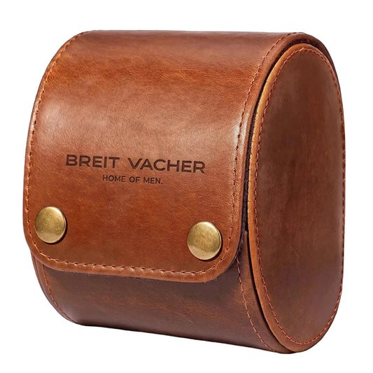 brown leather watch box