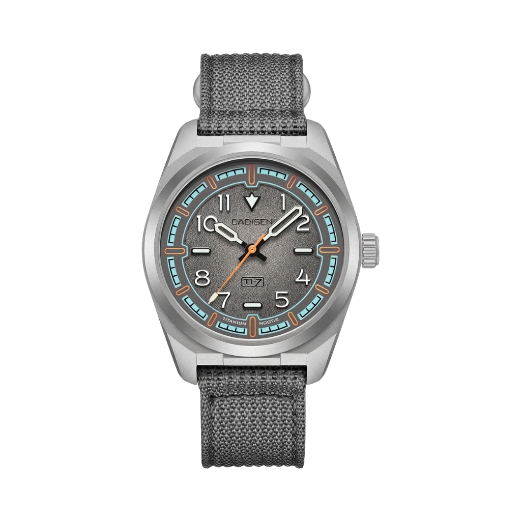 CADISEN C8248 - graphite dial grey strap front view packshot