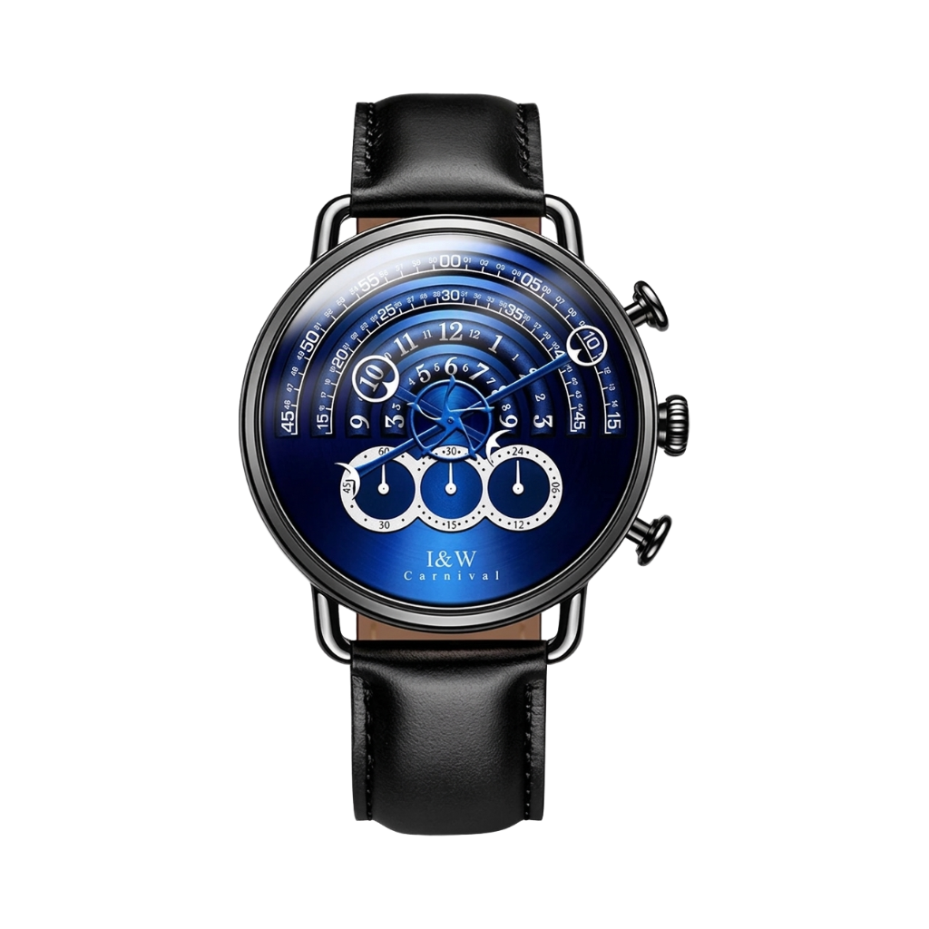CARNIVAL 8816G - black case blue dial front view packshot