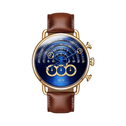 CARNIVAL 8816G - gold case blue dial front view packshot