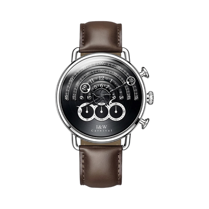 CARNIVAL 8816G - black dial dark brown strap front view packshot