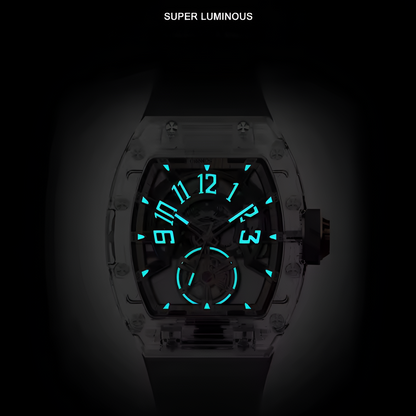 Cronusart CM001-081 - Super luminous transparent automatic watch glowing dial for night visibility