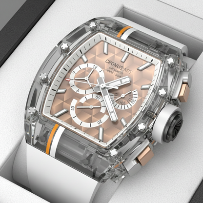 Cronusart CM001-10C Sapphire Chronograph Watch - sapphire chronograph watch presented in luxury box