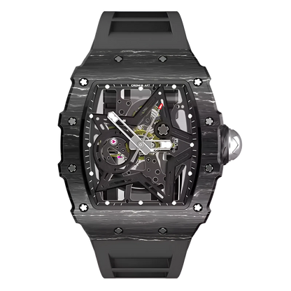 Cronusart CM002-13A - Carbon fiber skeleton watch with NTPT case and black dial, automatic high beat movement