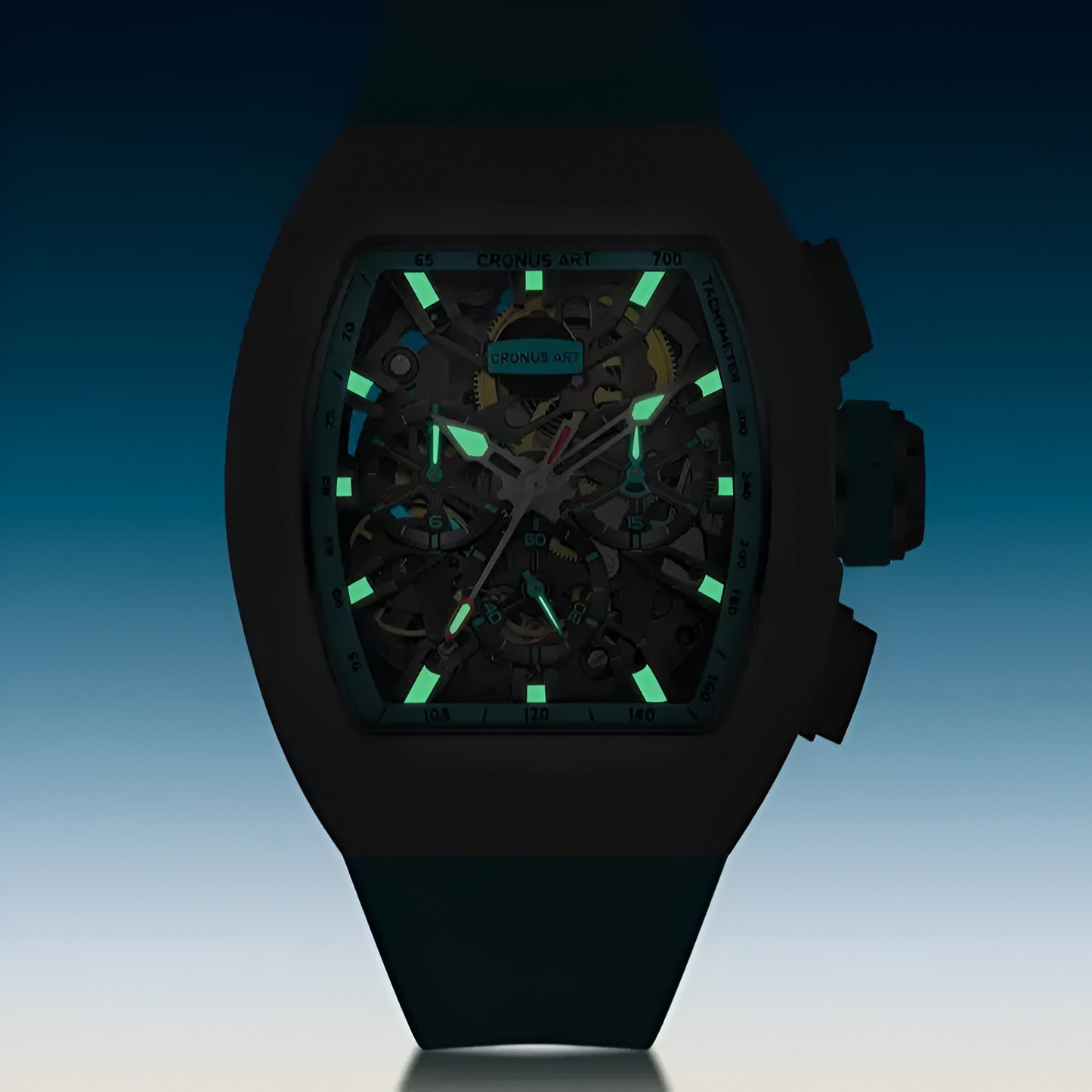 Cronusart CM011-008 - Ton - dark luminous skeleton dial