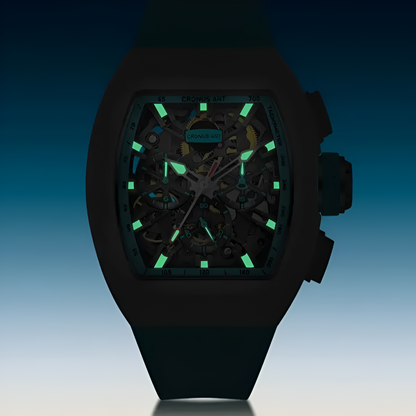 Cronusart CM011-008 - Ton - dark luminous skeleton dial