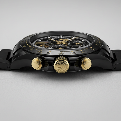 CRONUSART CM015-003 - Men - refined black dial, polished steel