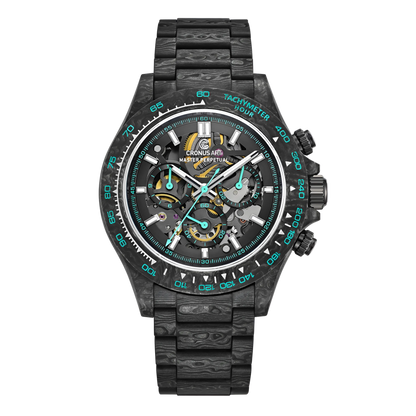 CRONUSART CM016-027 - automatic chronograph watch with carbon fiber case and sport rubber strap