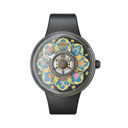 CRONUSART CM023-008 - Luxury automatic tourbillon watch with titanium case, visible skeleton movement, tangka enamel dial and 120 hour power reserve