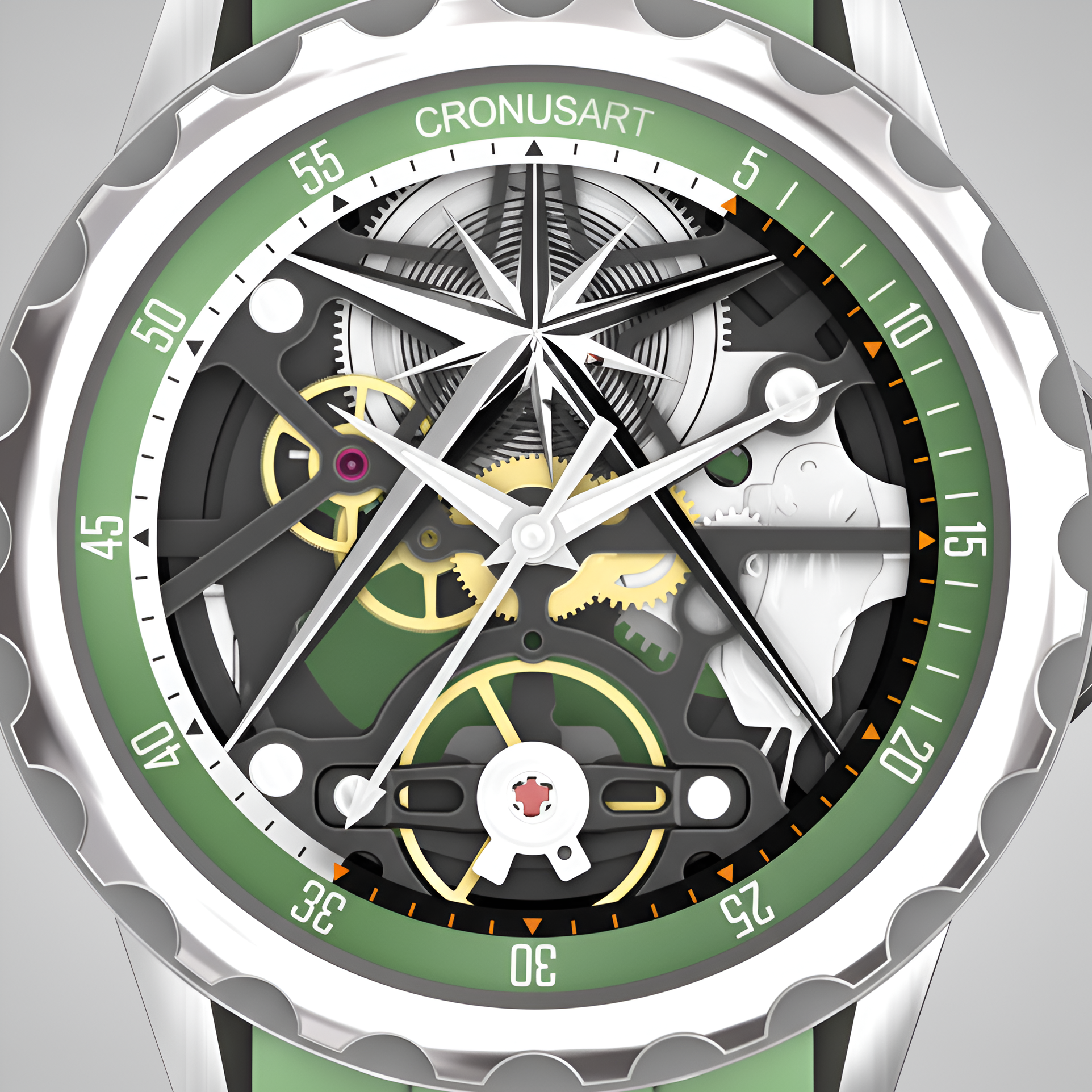 Cronusart CM05-06C Automatic Skeleton Watch - Hollow Out Edition macro dial