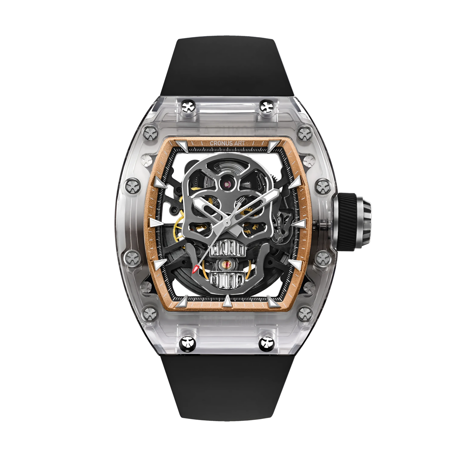 CRONUSART CM08-021 Men’s Automatic Skeleton Watch – Sapphire Tonneau Masterpiece