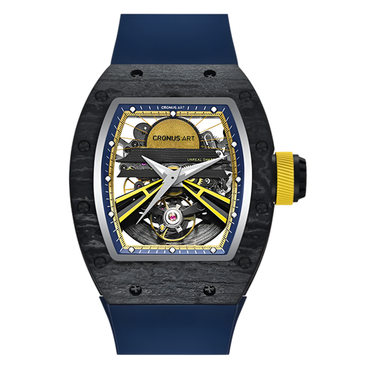 Cronusart CM36-001 automatic mechanical watch rear view highlighting exposed movement architecture and sapphire caseback