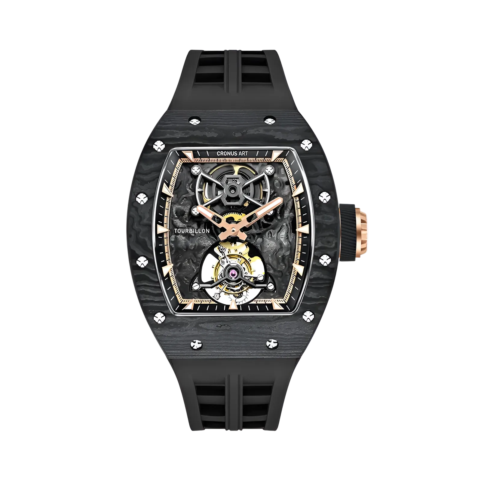 CRONUSART CM002-052 Men's Automatic Tourbillon Watch – NTPT Carbon Fiber Skeleton