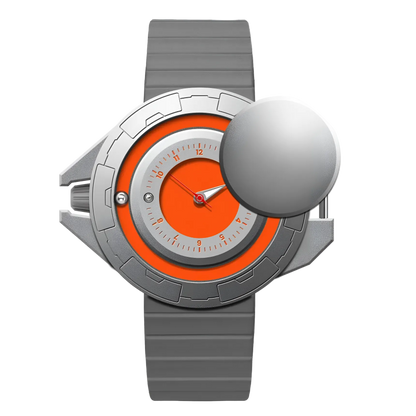 Daniel Gorman DG0133 - Men's Quartz Watch with a gray strap and orange face on a white background