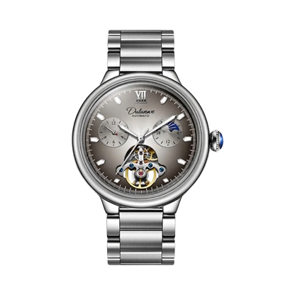 DULUNWE 48905 - grey dial steel bracelet front view packshot