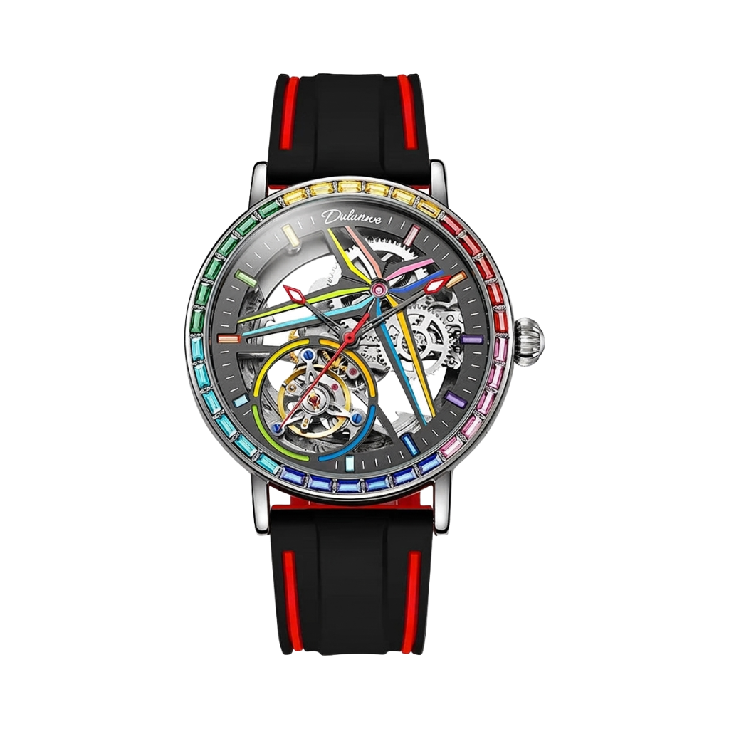 Dulunwe 6057A - black dial silicone front view packshot