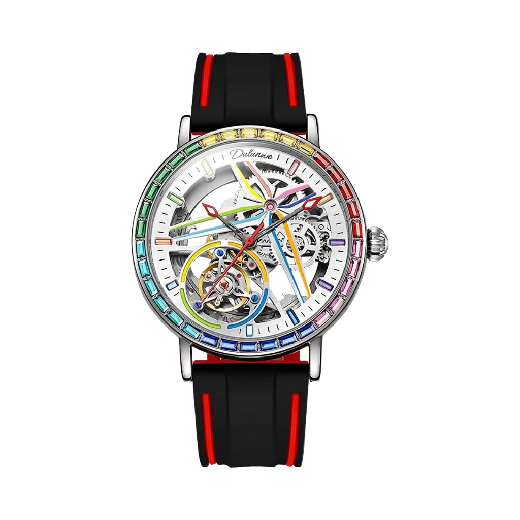 Dulunwe 6057A - white dial silicone front view packshot