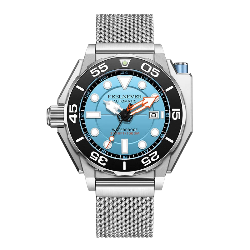 FeelNever FN1809 - silver blue front view packshot