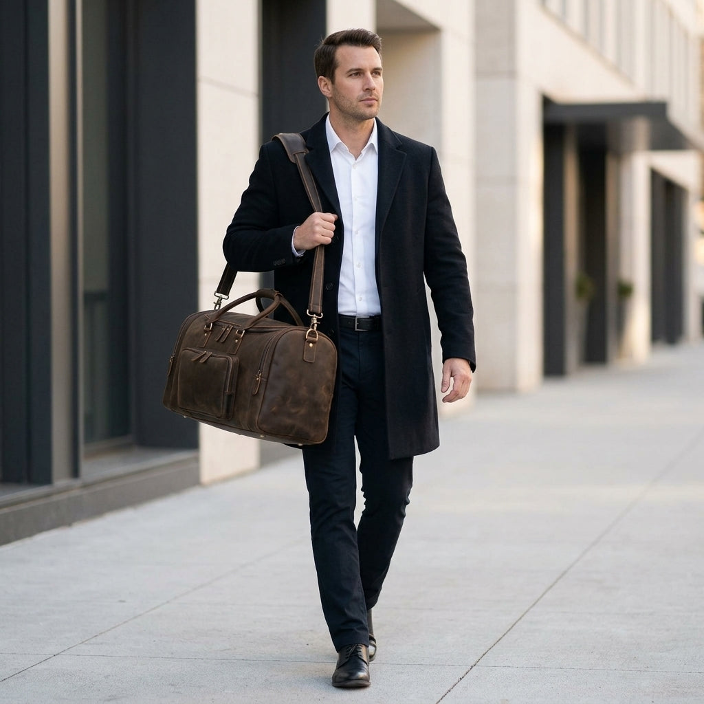 Men's Leather Travel Duffle Bag — Crazy Horse breitvacher