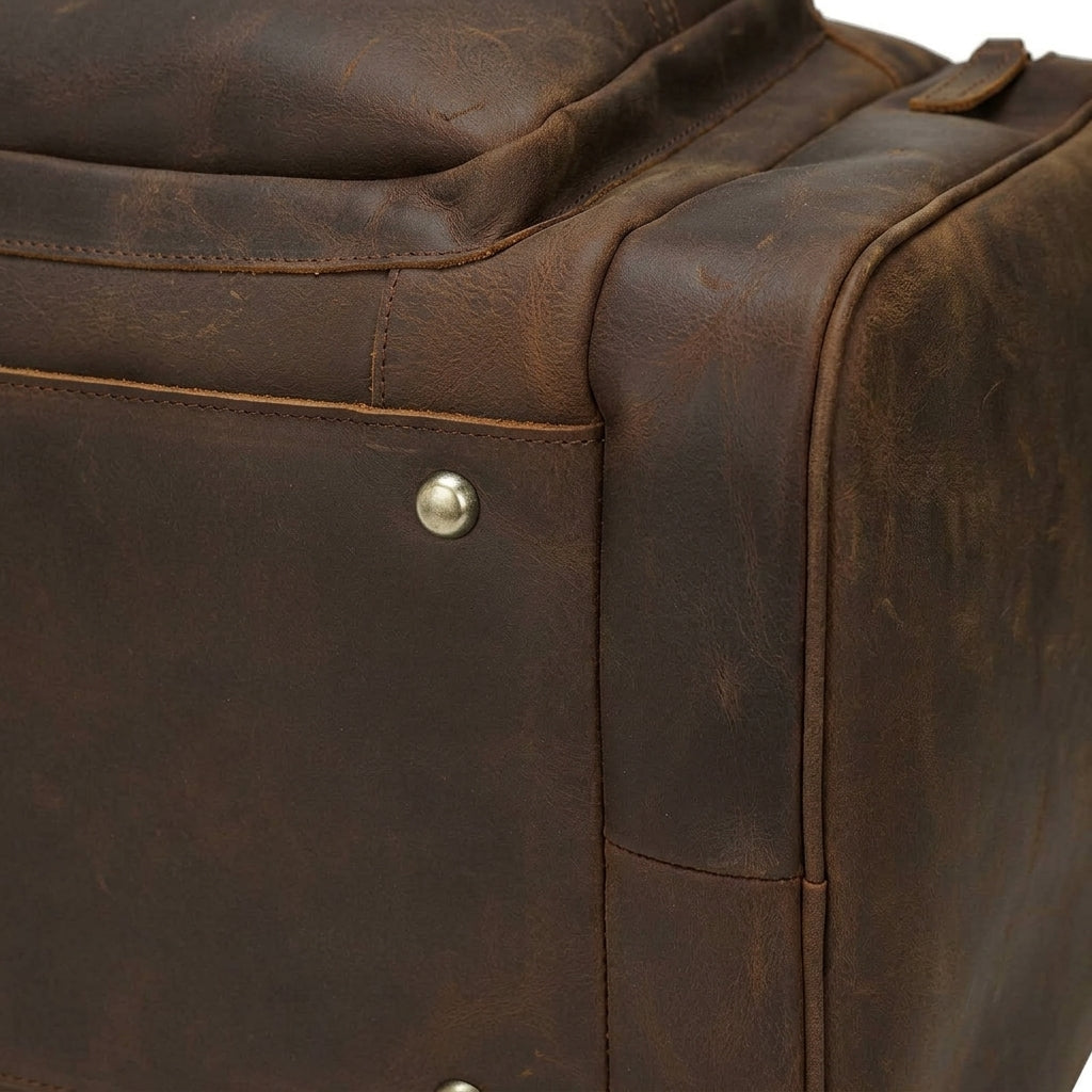 Men's Crazy Horse Leather Travel Duffle Bag breitvacher