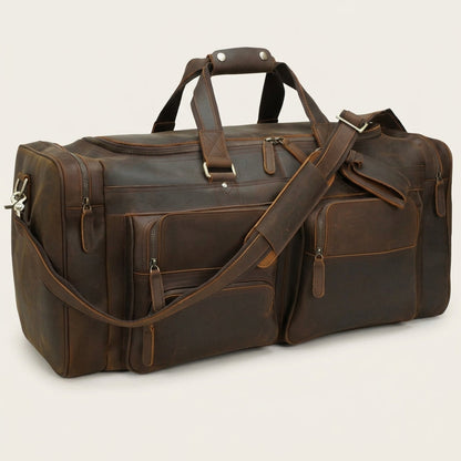 Men's Crazy Horse Leather Travel Duffle Bag breitvacher