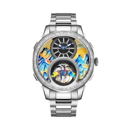 HANBORO 2001 - baguette bezel steel bracelet front view packshot