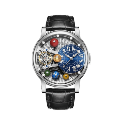 HANBORO B1027 - silver blue dial front view packshot
