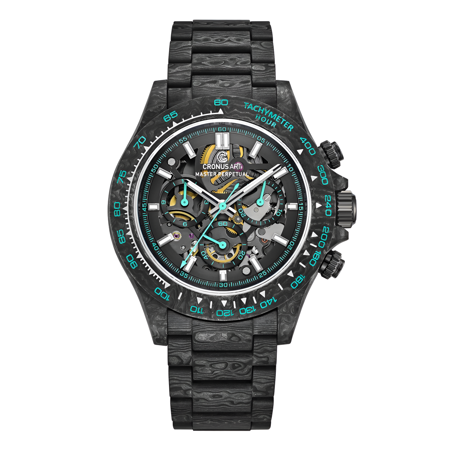 CRONUSART CM016-027 - Men’s Automatic Watch 42mm Chronograph Self-Winding Mechanical Wristwatch Carbon Fiber Case breitvacher