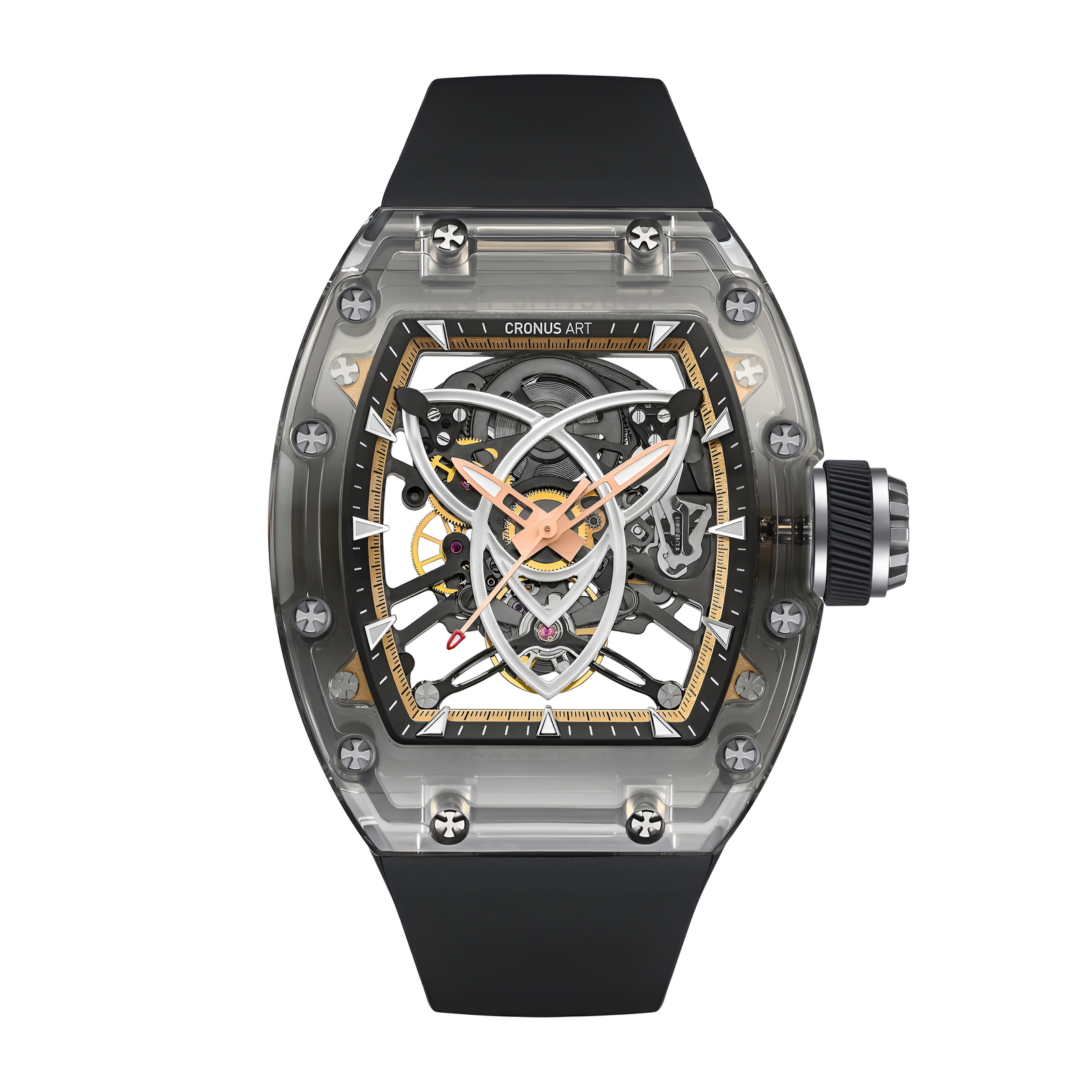 Cronusart CM001-059 - Men’s Automatic Watch Skeleton Tonneau