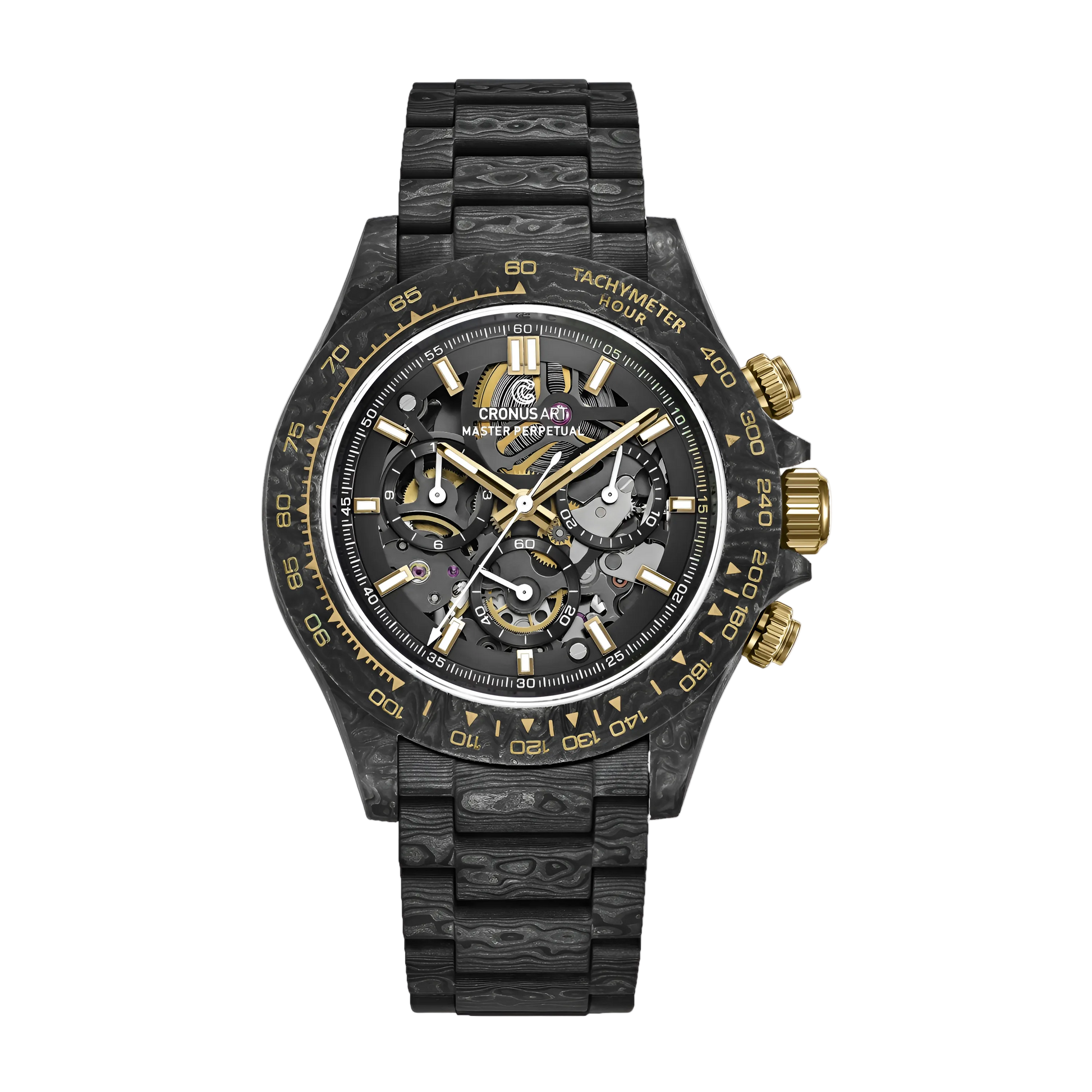 CRONUSART CM016-027 - Men’s Automatic Watch 42mm Chronograph Self-Winding Mechanical Wristwatch Carbon Fiber Case breitvacher