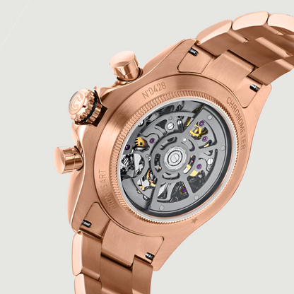 Cronusart CM015-011 Automatic Skeleton Chronograph Watch- Ceramic Bezel breitvacher