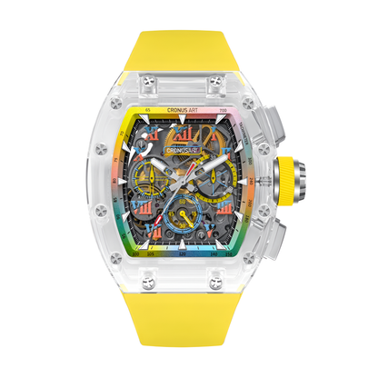 CRONUSART CM08-32 - Men’s Automatic Chronograph Watch Sapphire Tonneau Skeleton breitvacher