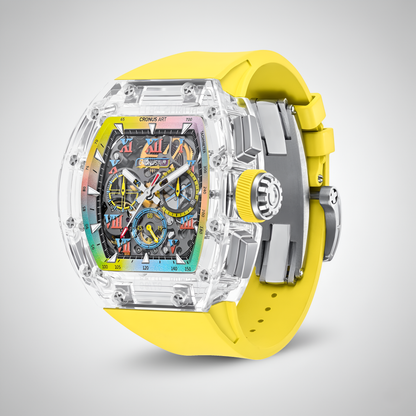 CRONUSART CM08-32 - Men’s Automatic Chronograph Watch Sapphire Tonneau Skeleton breitvacher