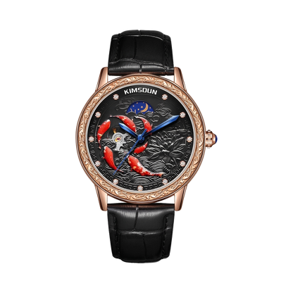 KIMSDUN Koi - rose gold black dial front view packshot