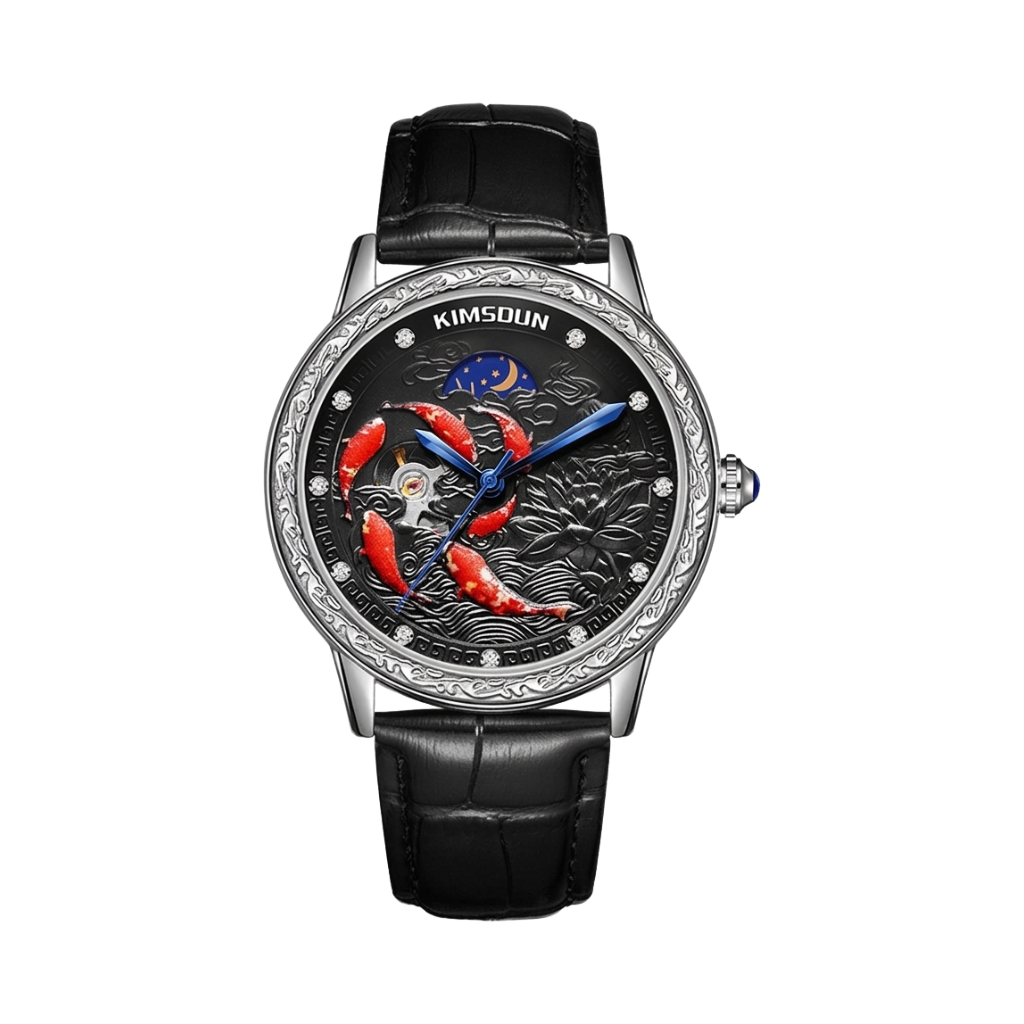 KIMSDUN Koi - silver black dial front view packshot