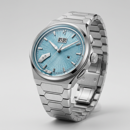 Lucky Harvey ZLS403 - Men - automatic watch, guilloché dial, quiet luxury